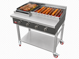 4-Burner Commercial Gas BBQ Lava Rock Grill – Made in the UK