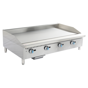 "48" COUNTERTOP GAS GRIDDLE-CHROMED PLATE, SAFETY DEVICE & IGNITION
