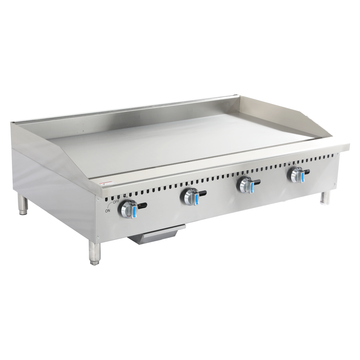 "48" COUNTERTOP GAS GRIDDLE-CHROMED PLATE, SAFETY DEVICE & IGNITION