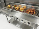 6 Burner Commercial BBQ Gas and griddle lava rocks grill