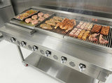 6 Burner Commercial BBQ Gas and griddle lava rocks grill