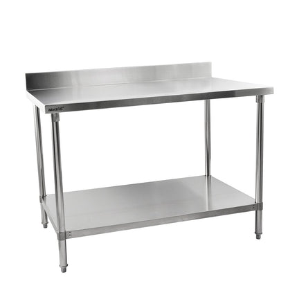 Stainless Steel Table With Backsplash Width 1500 mm