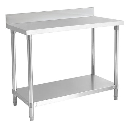 Stainless Steel Table With Backsplash Width 1500 mm