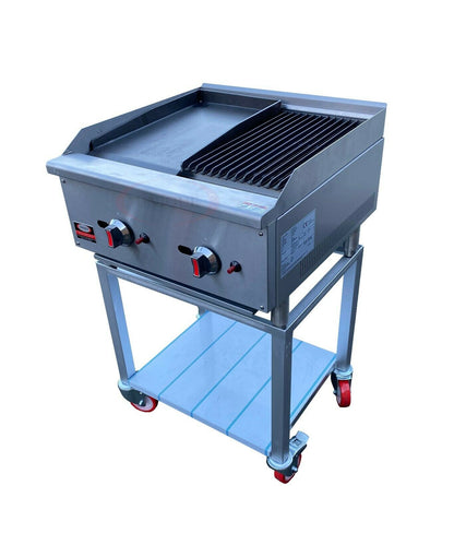 2 BURNER GAS BBQ GRILL AND GRIDDLE/ CHARBROILER