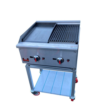 2 BURNER GAS BBQ GRILL AND GRIDDLE/ CHARBROILER