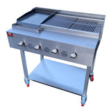 4 BURNER, COMMERCIAL GAS CHARCOAL GRILL