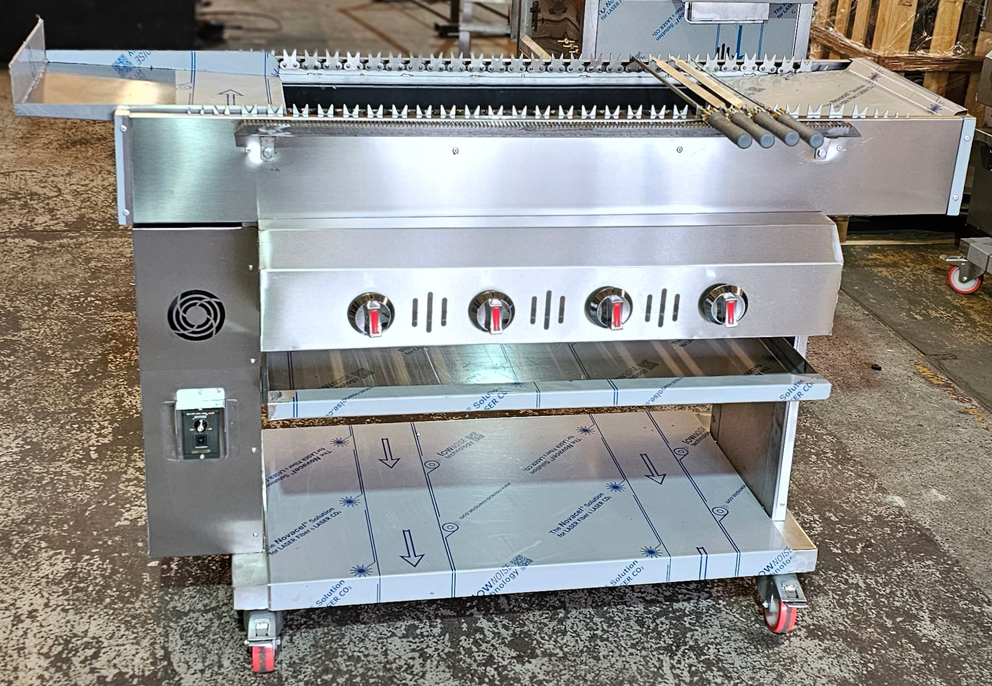 AUTOMATIC ROTATING SEEKH KEBAB CONVEYOR Gas Lavarocks GRILL Upgraded Model