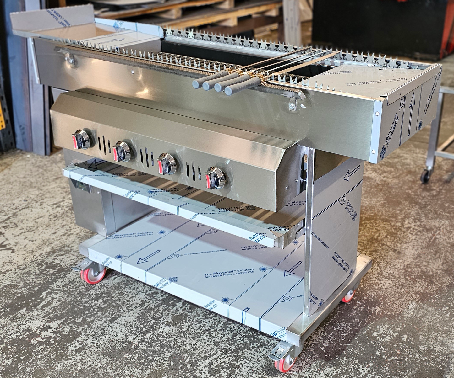 AUTOMATIC ROTATING SEEKH KEBAB CONVEYOR Gas Lavarocks GRILL Upgraded Model