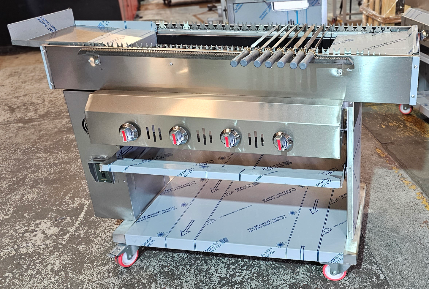 AUTOMATIC ROTATING SEEKH KEBAB CONVEYOR Gas Lavarocks GRILL Upgraded Model