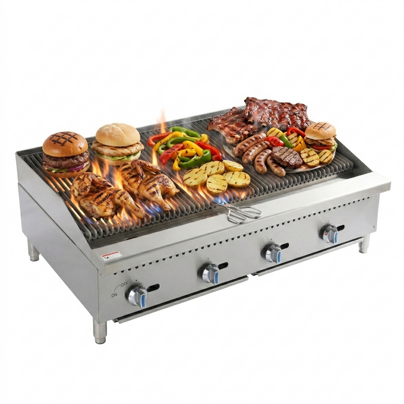 48" COUNTERTOP GAS CHARGRILL WITH FLAME FLAIOUR AND IGNITION
