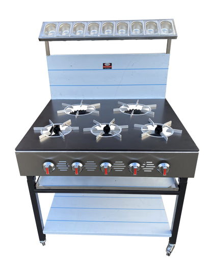 5 Burner Commercial Gas Cooker