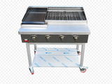 4-Burner Commercial Gas BBQ Lava Rock Grill – Made in the UK