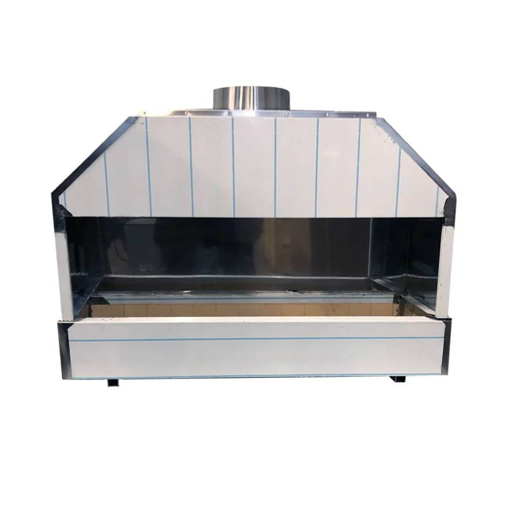 Front view of stainless steel charcoal BBQ Mangal grill, the best charcoal grill for commercial kitchens and takeaways