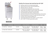 GF120T 4 Burner Twin Tank Gas Fryer with Twin Baskets