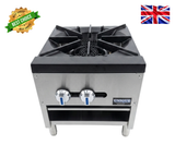 Freestanding stainless steel commercial stock pot stove for catering kitchens