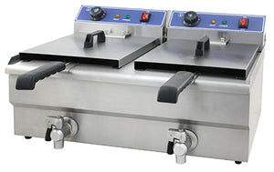 12L-2 Commercial Countertop Electric Fryer-2 Tank, 2-Basket