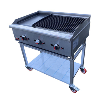 3 CONTROL GAS BBQ GRILL AND GRIDDLE/ CHARBROILER