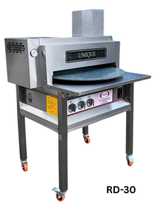Close-up of stainless steel gas tandoor with rotating disc – 300 roti per hour capacity