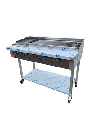 Commercial lava rocks gas grill 1.2m wide