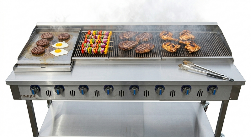 8 Burner gas char grill charcoal grill heavy duty Commercial Use