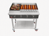 4-Burner Commercial Gas BBQ Lava Rock Grill – Made in the UK