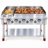 Commercial Lava Rock Gas Grill 1.2m wide