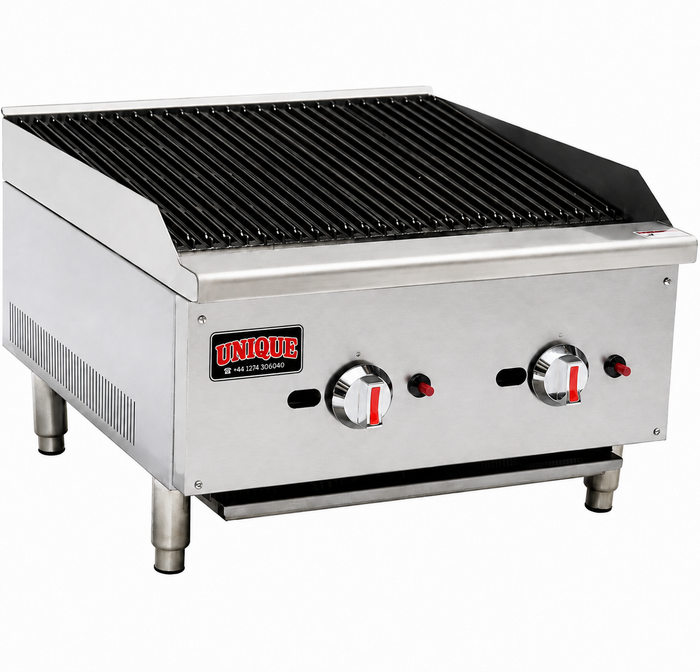 Gas Countertop Charbroiler - Dual Control