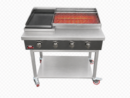 4-Burner Commercial Gas BBQ Lava Rock Grill – Made in the UK