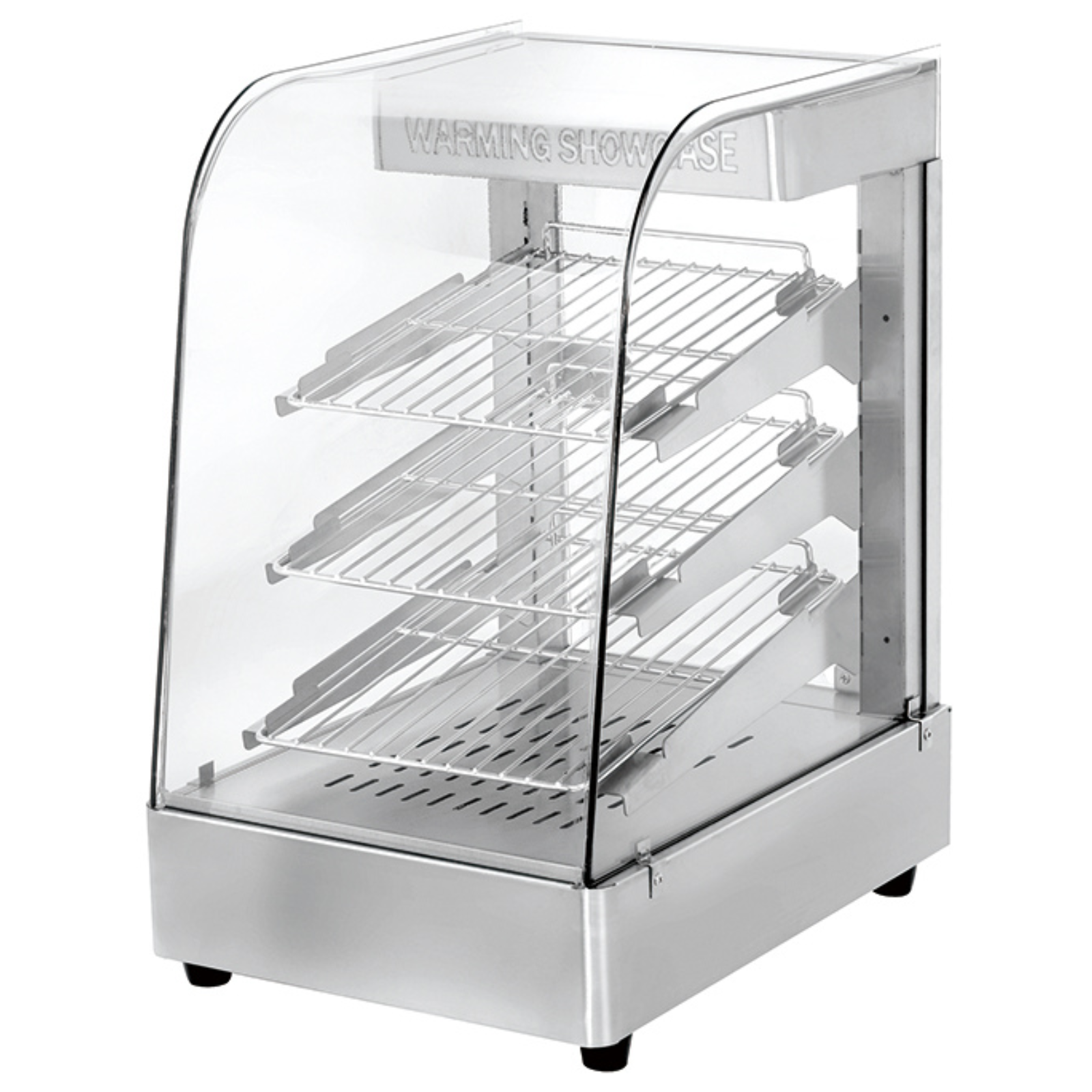 Countertop Food Warmer Display Cabinet – 3 Tray Stainless Steel Commercial Hot Food Warmer 240V