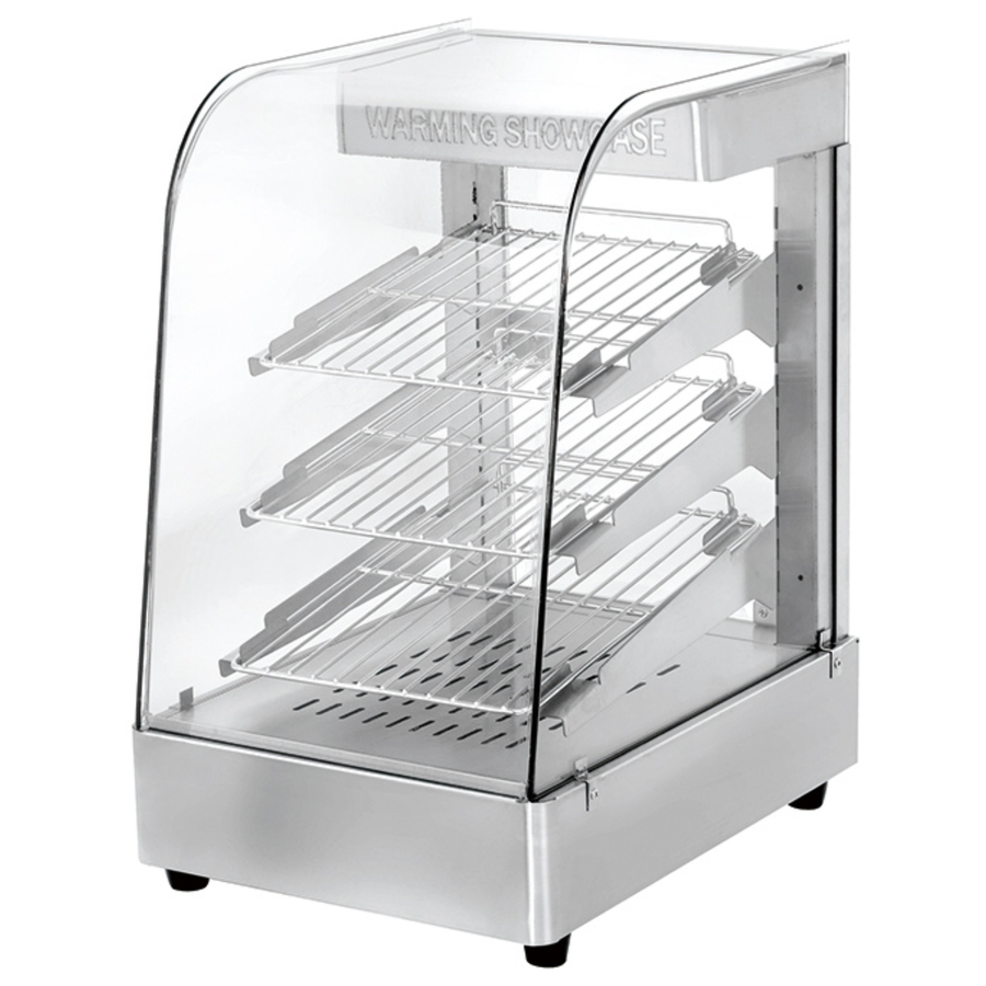 Countertop Food Warmer Display Cabinet – 3 Tray Stainless Steel Commercial Hot Food Warmer 240V