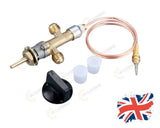 Gas Control Valve with Thermocouple & Knob Switch for Grill Heater Fireplace Par