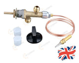 Gas Control Valve with Thermocouple & Knob Switch for Grill Heater Fireplace Par