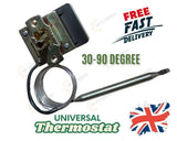 UNIVERSAL BAIN MARIE HOT CUPBOARD TEMPERATURE CONTROL THERMOSTAT KIT30-90°C 16A