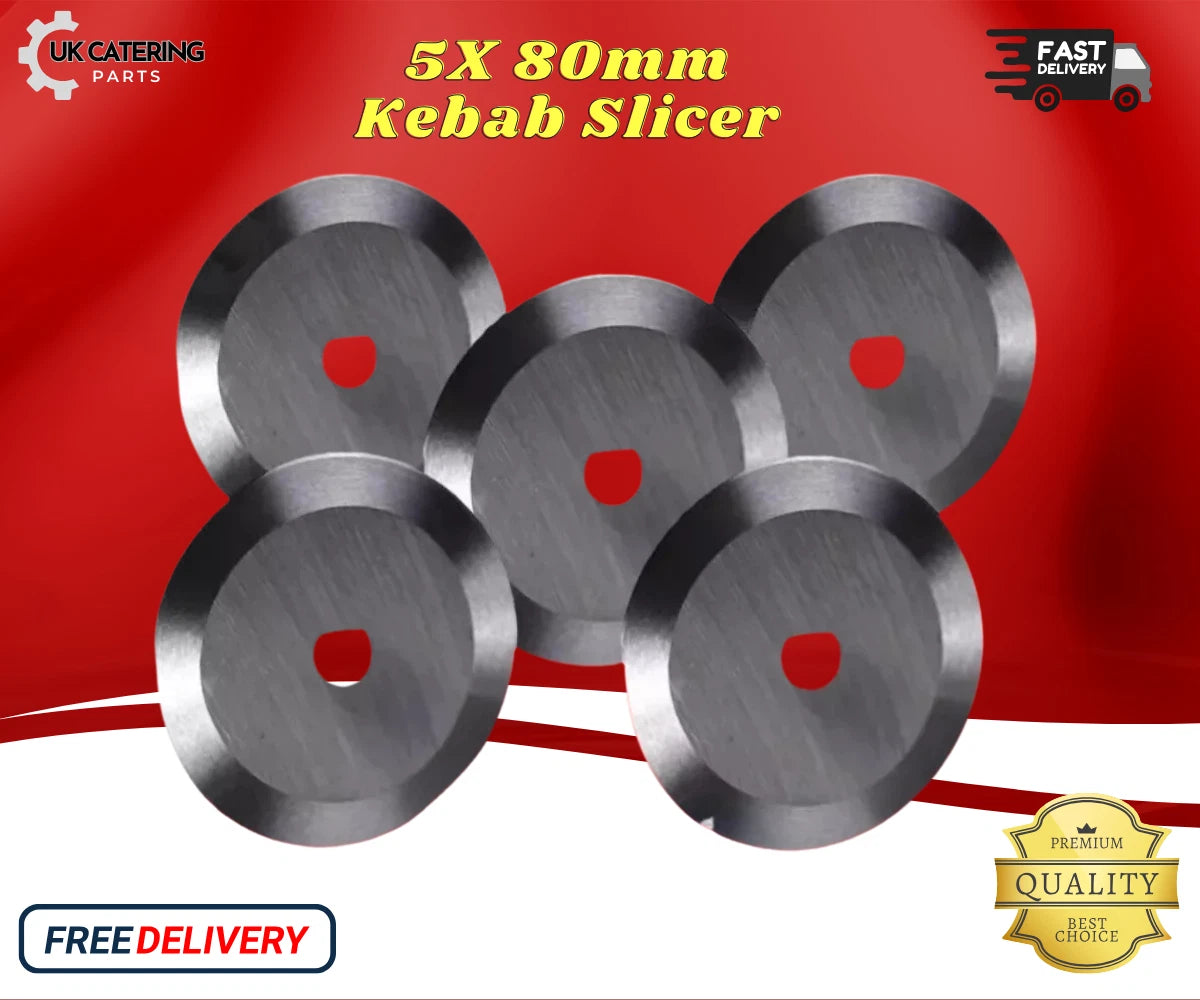 5 x HEAVY DUTY 80MM KEBAB SLICERS FOR EASYCUT DONEXE ENIGMEX RITEPRICE MACHINES