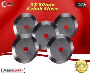 5 x HEAVY DUTY 80MM KEBAB SLICERS FOR EASYCUT DONEXE ENIGMEX RITEPRICE MACHINES