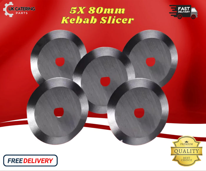 5 x HEAVY DUTY 80MM KEBAB SLICERS FOR EASYCUT DONEXE ENIGMEX RITEPRICE MACHINES