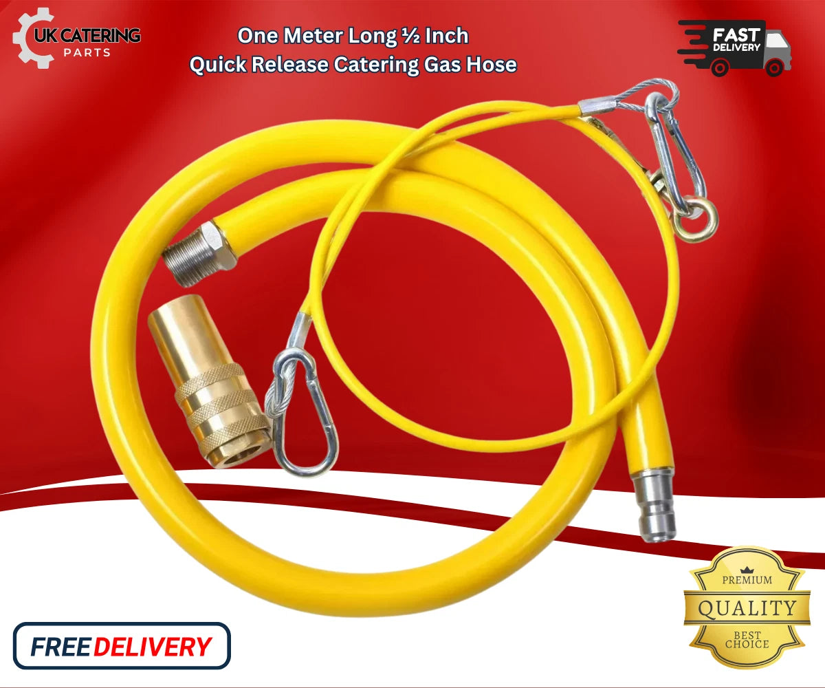 Commercial Yellow Gas Catering Hose 1/2" - 1.25m | High-Quality Catering Pipe