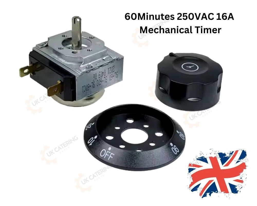 Universal Oven Mechanical Timer Switch with Bell, 60-Minute Run Back