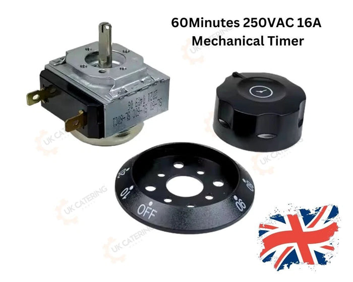 Universal Oven Mechanical Timer Switch with Bell, 60-Minute Run Back