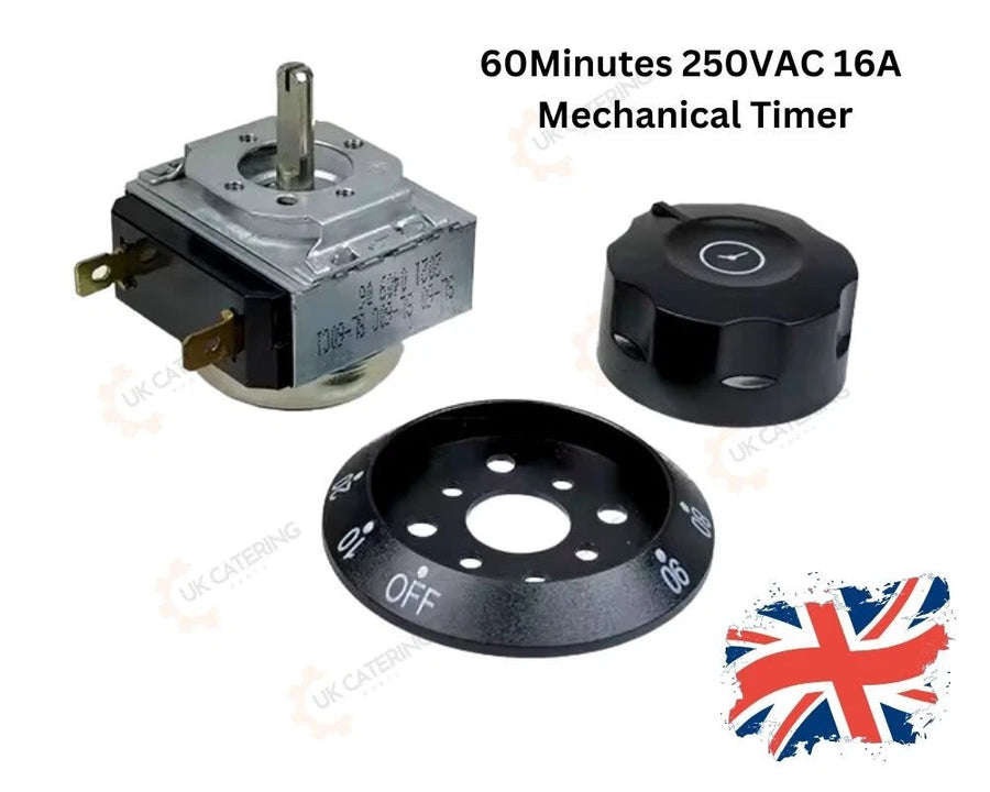 Universal Oven Mechanical Timer Switch with Bell, 60-Minute Run Back