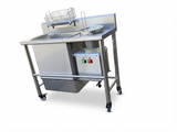 Stainless steel breading station for commercial fried chicken kitchens