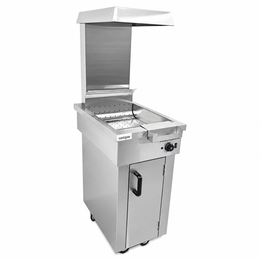 Unique Commercial Chip Scuttle with Heat Lamp | Electric Chip Warmer
