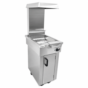 Unique Commercial Chip Scuttle with Heat Lamp | Electric Chip Warmer
